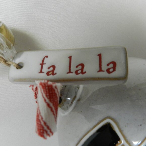 Mud Pie Snowman Christmas Ornament large ball stoneware Holiday  4.5" x 4.5" NEW - Picture 6 of 9